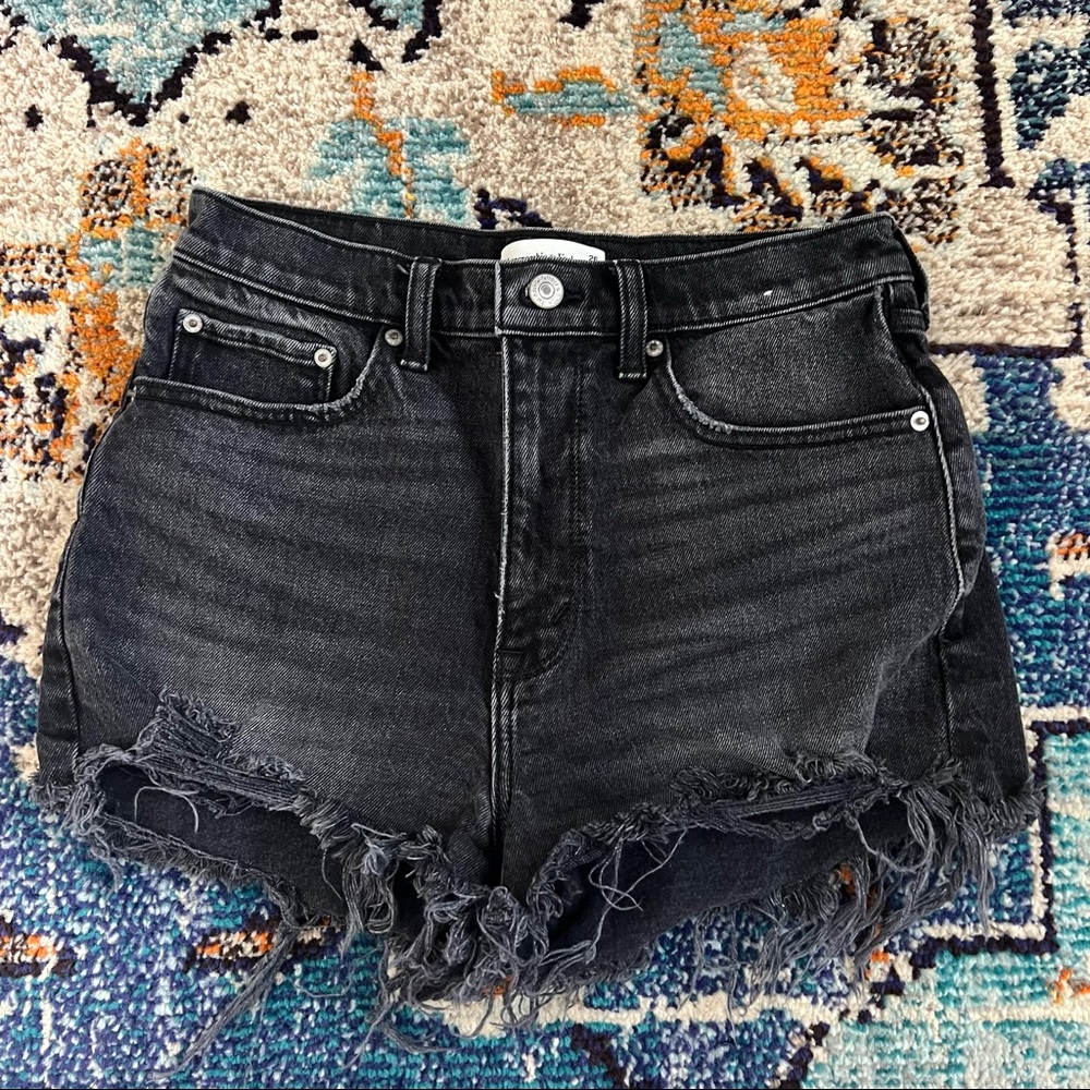 Abercrombie Black High Rise Mom Denim Short